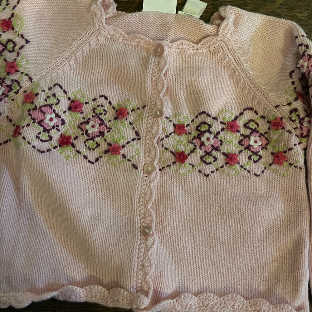 Pink Floral Kids Sweater